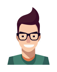 Smiling man avatar in flat design