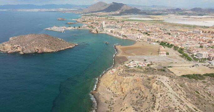 Panoramic aerial view of Mazarron Puerto, province of Murcia. Spain