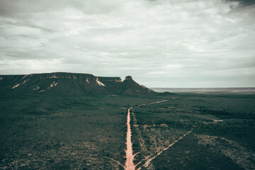 large stone with hole in the field of the Brazilian savannah one of the tourist spots in the jalapão national park