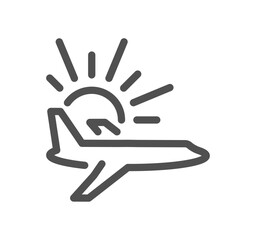 Travel and vacation related icon outline and linear vector.