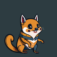 Cute Possum Vector Logo Icon Sports Mascot flat vector illustration