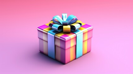 Fototapeta premium Surprise and Joy in 3D Gift Box Illustration generated by AI