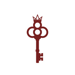 Key with crown icon isolated on transparent background