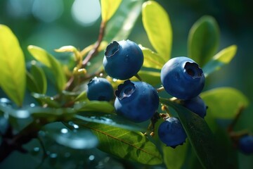 Juicy Huckleberry Glistening with Waterdroplets