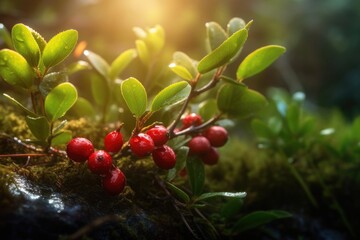 Obraz premium Juicy Lingonberry Nature's Little Burst of Flavor