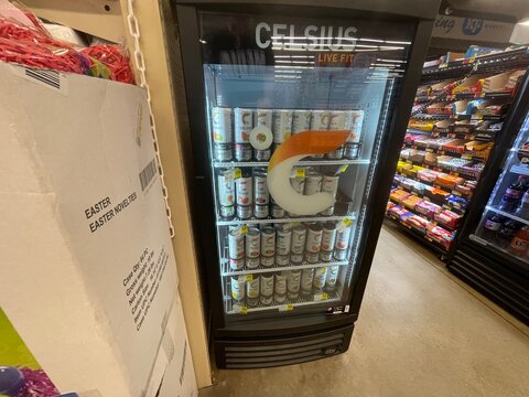 Food Lion grocery store celsius energy drink cooler