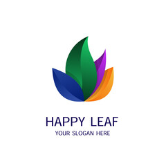 Nature Leaf Colorful Gradient Company Logo Vector