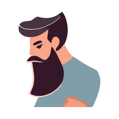 Bearded man avatar symbolizes modern success