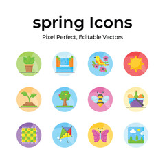 Beautifully designed spring vectors, farming, gardening and agriculture icons set