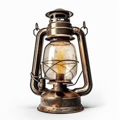 lanterna de lamparina a óleo isolada em um fundo branco