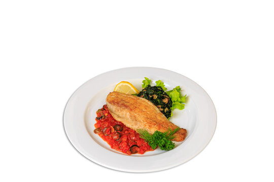 Pan-fried sea bass with vegetable