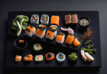 Sushi Delights: Authentic Japanese Cuisine - Delicias de Sushi: Auténtica Cocina Japonesa (generated with AI)