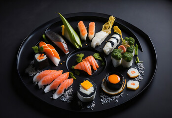 Sushi Delights: Authentic Japanese Cuisine - Delicias de Sushi: Auténtica Cocina Japonesa (generated with AI)