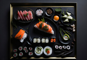 Sushi Delights: Authentic Japanese Cuisine - Delicias de Sushi: Auténtica Cocina Japonesa (generated with AI)