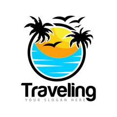 Obraz premium Travel Summer Logo Design Illustration