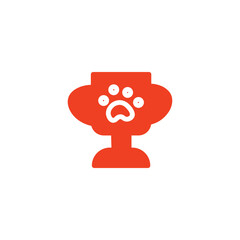 Cup Dog Paw Solid Icon