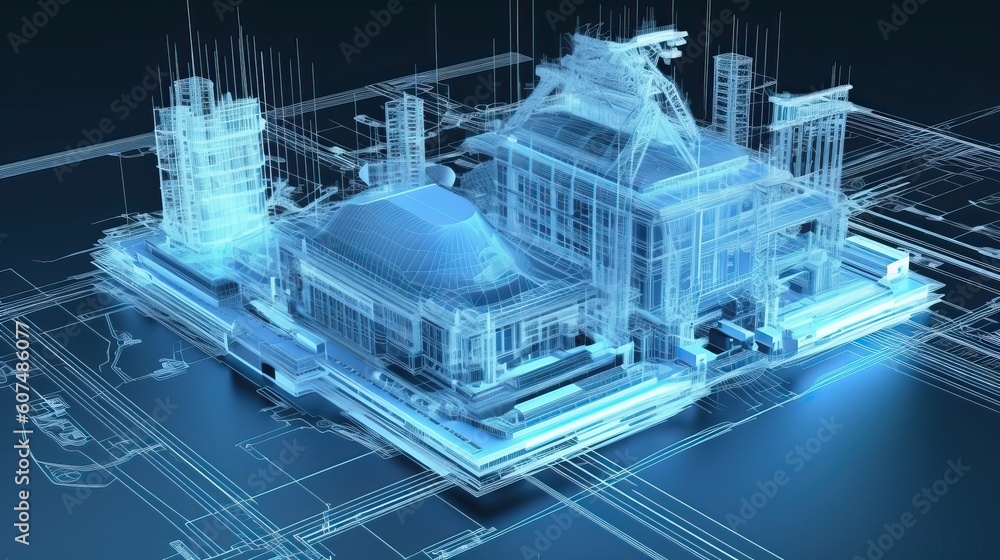 Poster architecture using bim technology, generative ai