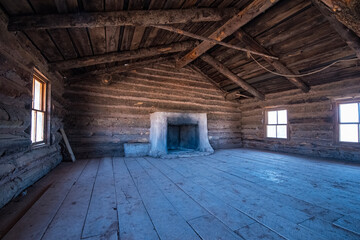 Deserted, derelict, barren, old house in a ghost town of New Mexico