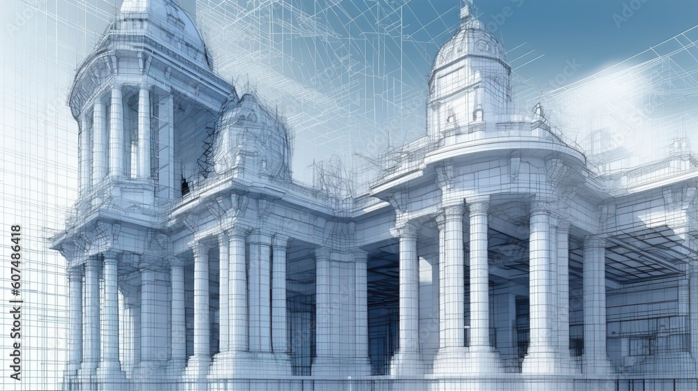 Poster Architecture using BIM technology, generative ai
