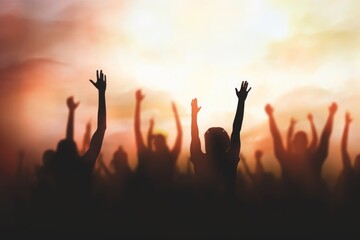 Fototapeta premium Worship concept: worship and praise God, Generative AI