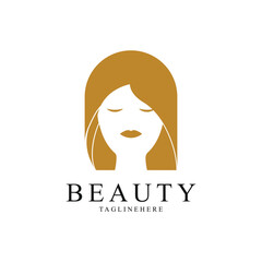 Beauty woman hair luxury logo design template