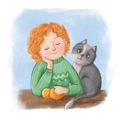 cute illustration for birthday card