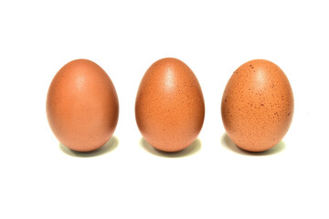 Eggs laying in clusters isolated on a white background