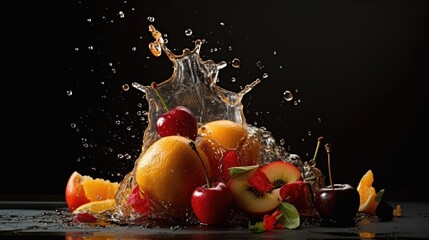 Fototapeta na wymiar Fresh fruits - Stockphotography made with Generative AI tools