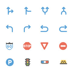 icons set traffic signs
