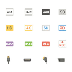 set of media icons