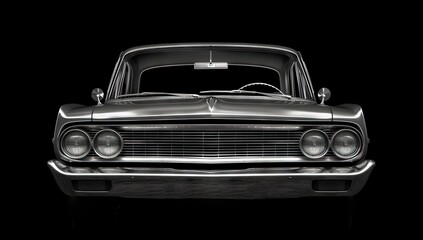 modern vintage car with headlights and fog lamps,vai generated - obrazy, fototapety, plakaty