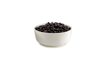 side dish of black beans with clipping path