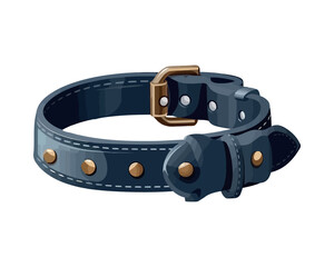 Metallic belt buckle fastening on leather strap