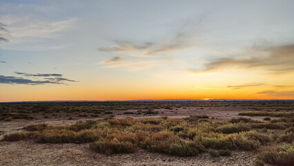 Sunset over Australian outback landscape