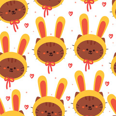 seamless pattern cartoon bunny. cute animal wallpaper for textile, gift wrap paper