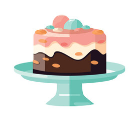sweet birthday cake on stand