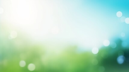world environment and earth day, Abstract blurred green and blue sky nature background, Generative AI