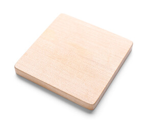Wooden drink coaster isolated on white background