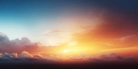 Fototapeta premium beautiful blue sunset sky with white clouds background, Generative AI