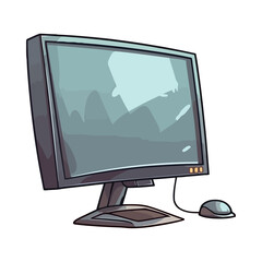 Modern computer monitor on white