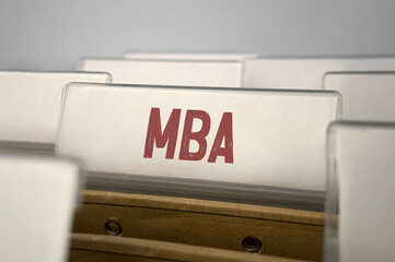 Filing folders with word mba