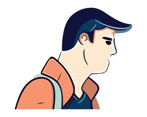 young man wearing orange shirt character