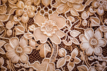 Dentelle, broderie et perles pour v&ecirc;tement haute couture- G&eacute;n&eacute;rative IA