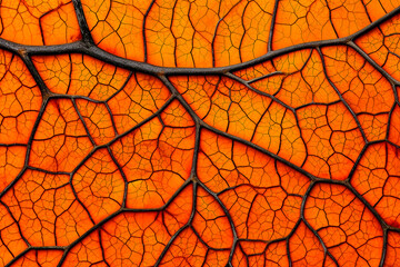 Nervures et ramification sur texture orange - Générative IA