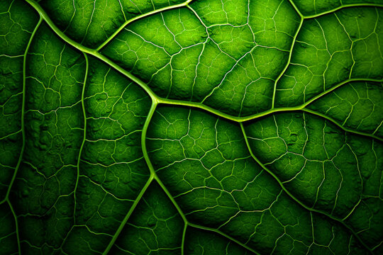 Feuille verte et nervures - G&eacute;n&eacute;rative IA
