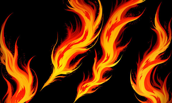 Fire, flames created with the help of artificial intelligence.