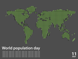 World Population Day, Population day, earth, world, globe, planet, eco, map, ecology, green, illustration,