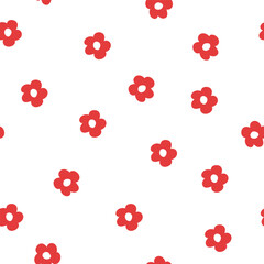 Vector red flowers seamless pattern background. Perfect for fabric, scrapbooking, and wallpaper projects. 