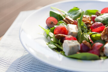 Gorgonzola and grapes vegetarian salad.