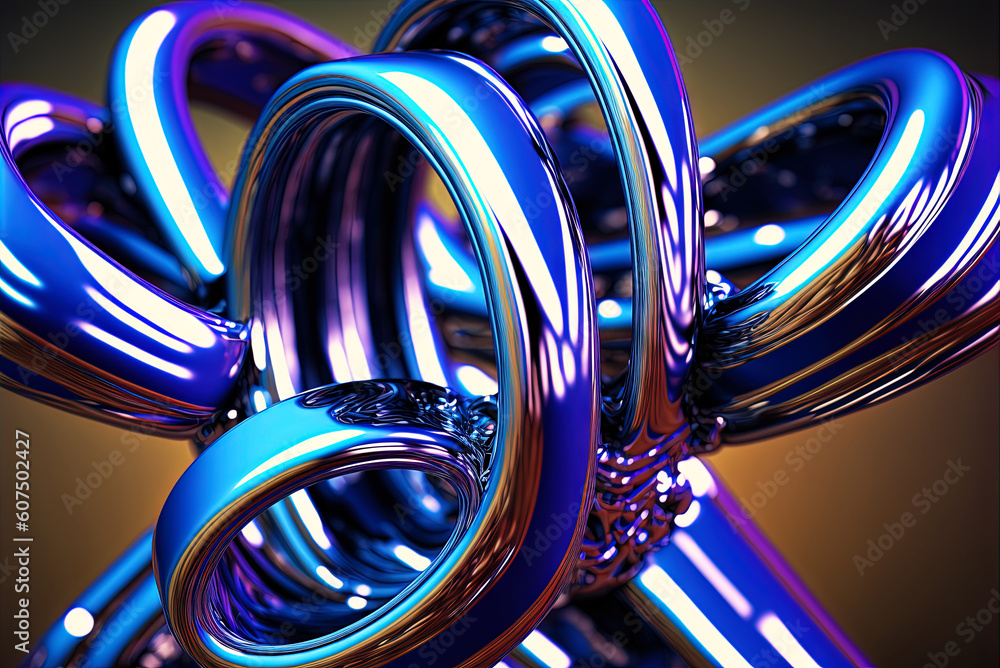 Aufkleber abstract chrome pipes composition. industry themed background with shiny metallic connected pipes. g